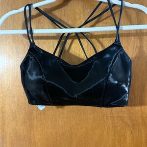 Victoria's Secret Black Satin Strappy Top